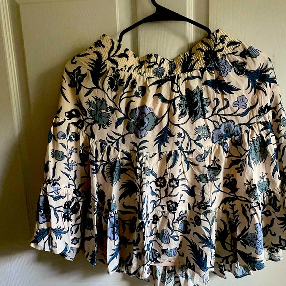NWOT. Spartina 449 Blue and White Ruffled skirt - Picture 1 of 4